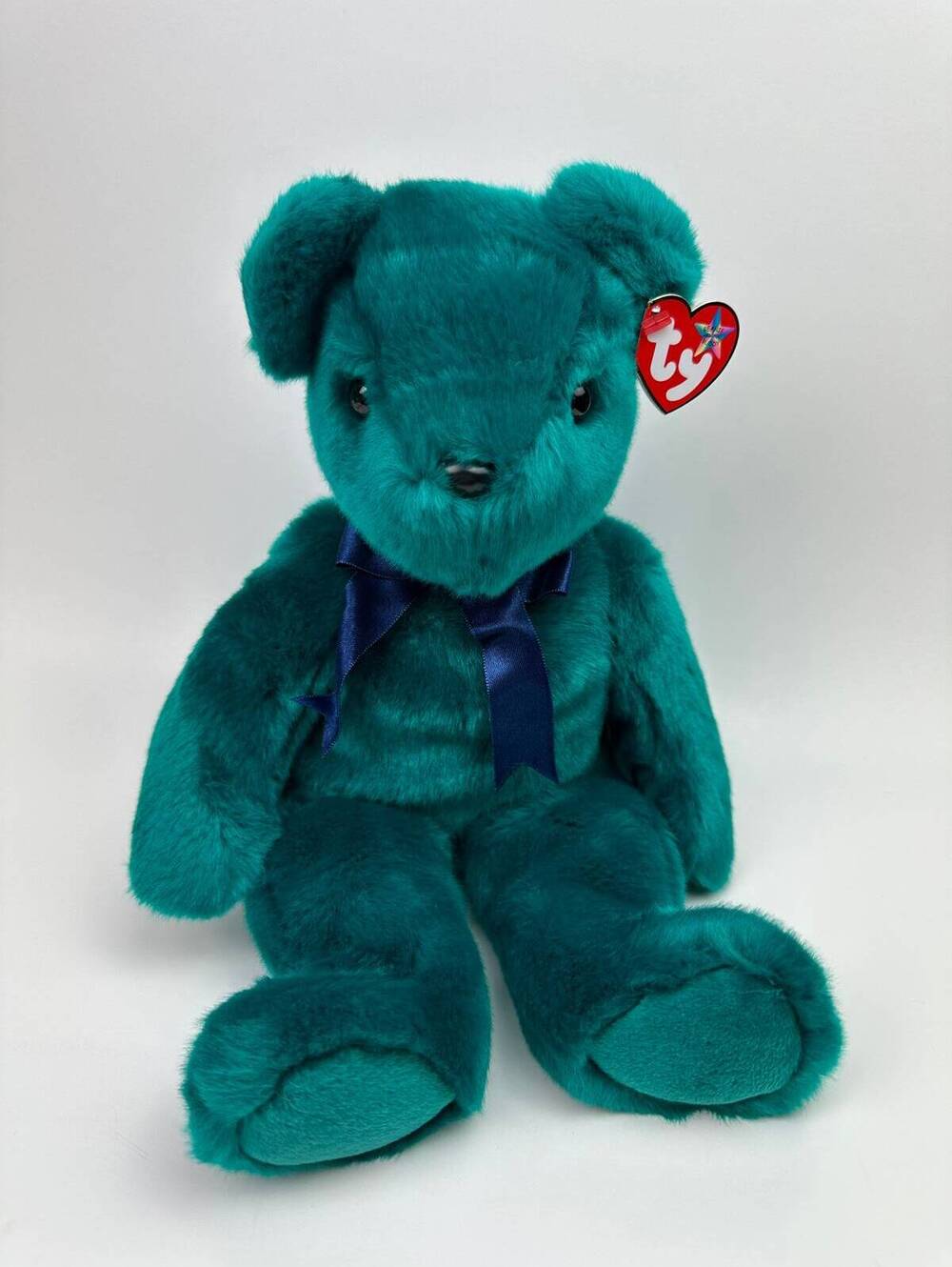 Ty Beanie Buddy “Teddy” the Teal Teddy Bear with Old Ty Bear Face! (13 inch)